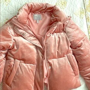 ASOS pink velvet puffer size 2